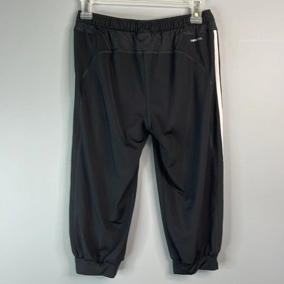 ADIDAS Girls Retro Cropped Track Pants Black White 3 Stripe Knicker CLIMACOOL XL - Picture 6 of 11